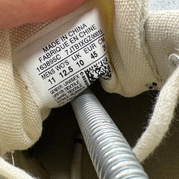 Size M11/W12.5 Converse x Vince Staple Thunderbolt White Unisex Shoes 163895C - Picture 9 of 10